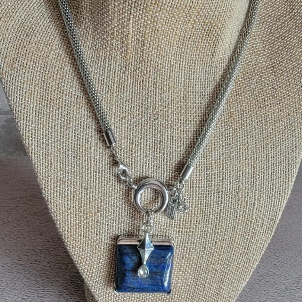 Lapis Lazuli, Austrian Crystal Necklace - Picture 2 of 4